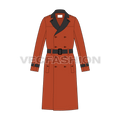Mens Trench Coat flat sketch, front view