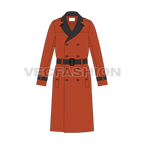 Mens Trench Coat flat sketch, front view