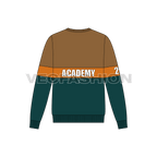 Mens university sweatshirt flat sketch, back view