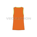 Mens v-neck gym tank flat sketch, back view
