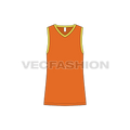 Mens v-neck gym tank flat sketch, front view