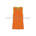 Mens v-neck gym tank flat sketch, front view