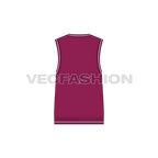 Mens v-neck sweater vest flat sketch, back view