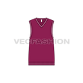 Mens v-neck sweater vest flat sketch, front view