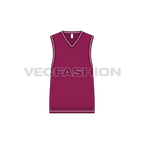 Mens v-neck sweater vest flat sketch, front view