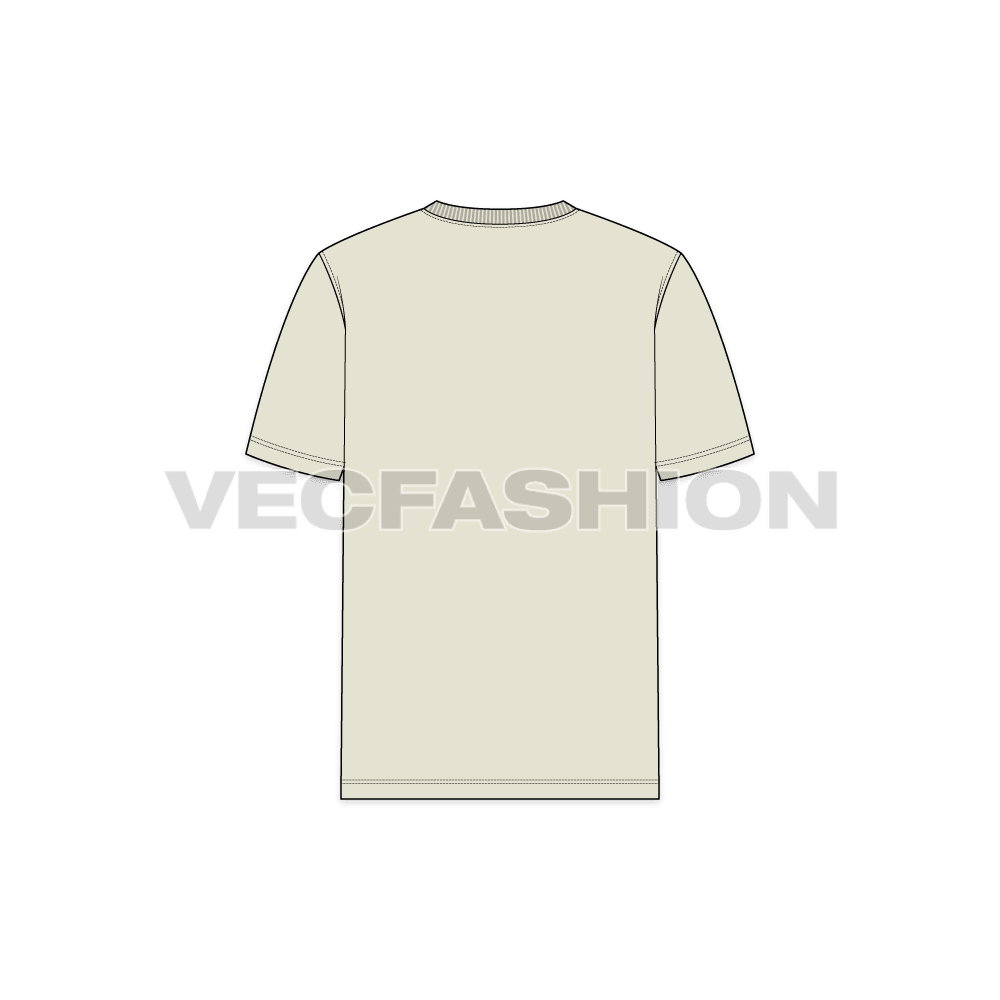 Mens V-Neck T-Shirt back view
