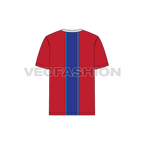 Mens v-neck t-shirt straight fit flat sketch, back view