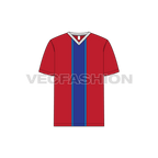 Mens v-neck t-shirt straight fit flat sketch, front view