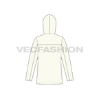 Mens Waterproof Windbreaker flat sketch, back view