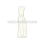 Mens Waterproof Windbreaker flat sketch, side view