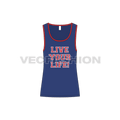 Mens wide neck gym tank flat sketch, front view