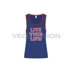 Mens wide neck gym tank flat sketch, front view