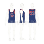 Mens wide neck gym tank flat sketch, croqui sketch