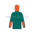 Mens Windbreaker Jacket flat sketch, back view