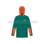 Mens Windbreaker Jacket flat sketch, front view