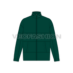 Mens Windbreaker Jacket flat sketch, front view