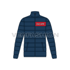 Mens winter goose down jacket flat sketch, front view