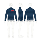 Mens winter goose down jacket flat sketch, croqui sketch