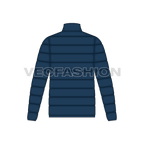 Mens winter goose down jacket flat sketch, back view