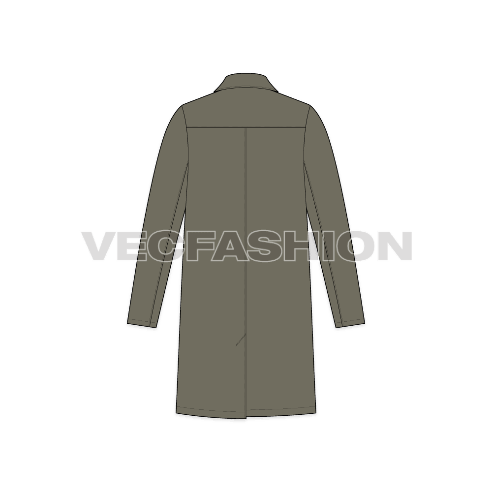 Mens Woolen Coat back view