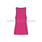 Mens workout tank, deep neckline flat sketch, back view