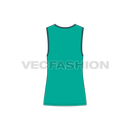 Mens workout tank, contrast binding flat sketch, back view