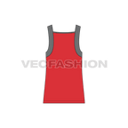 Mens workout tank flat sketch, back view