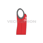 Mens workout tank flat sketch, side view