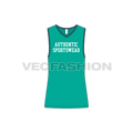 Mens workout tank, contrast binding flat sketch, front view