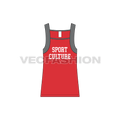 Mens workout tank flat sketch, front view
