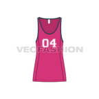 Mens workout tank, deep neckline flat sketch, front view