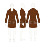 Mens Wrap Coat flat sketch, croqui sketch