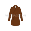 Mens Wrap Coat flat sketch, front view