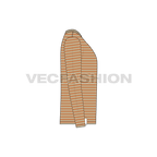 Mens yarn dyed shirt flat sketch, side view