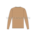 Mens yarn dyed shirt flat sketch, back view