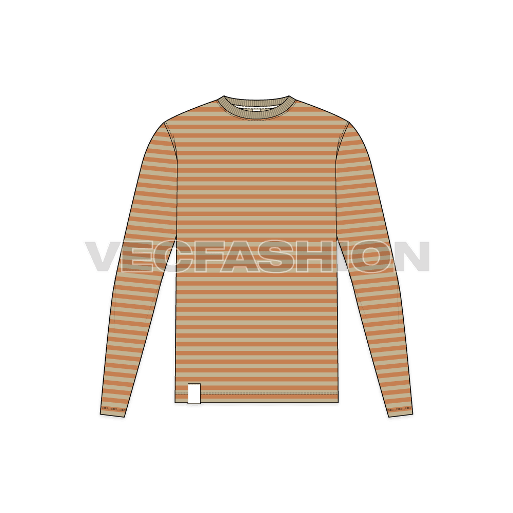 Mens yarn dyed shirt flat sketch, front view