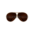 Metallic brown sunglasses flat sketch