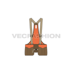 Military pocket vest flat sketch, front view