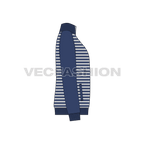 Mock neck sweatshirt pullover flat sketch, side view