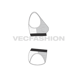 A vector template for Modern Cotton Lined Bralette vector clothing templates