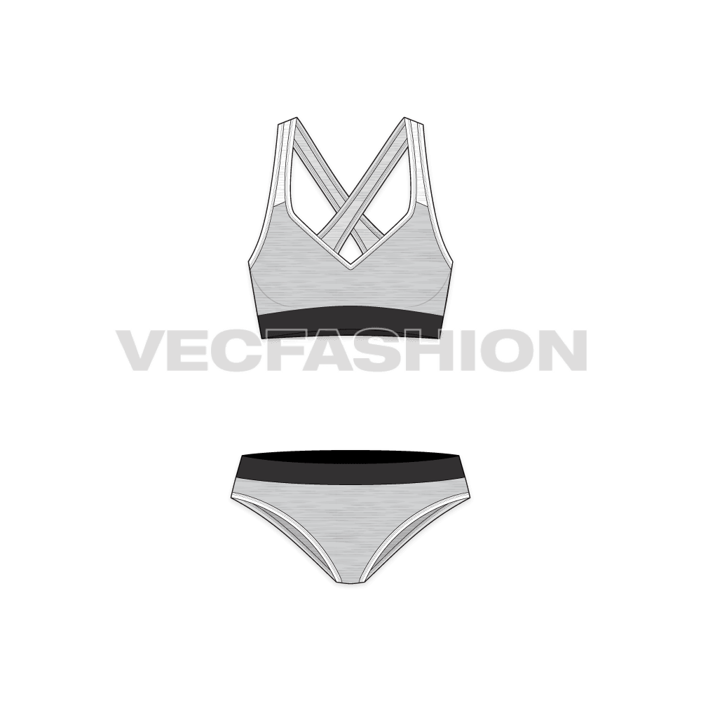A vector template for Modern Cotton Lined Bralette vector clothing templates