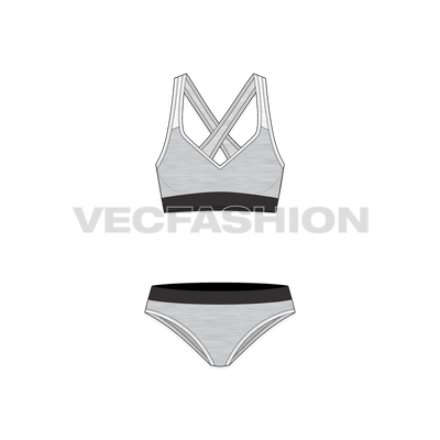 A vector template for Modern Cotton Lined Bralette vector clothing templates