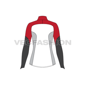 Moto sport jacket flat sketch, back view