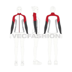 Moto sport jacket flat sketch, croqui sketch