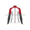 Moto sport jacket flat sketch, front view