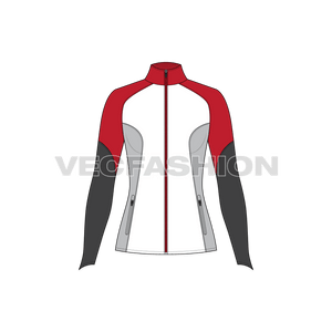Moto sport jacket flat sketch, front view