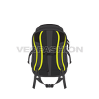 Multi purpose sport backpack flat sketch, view 2