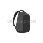 Multi purpose luxury travel bag flat sketch, view 3