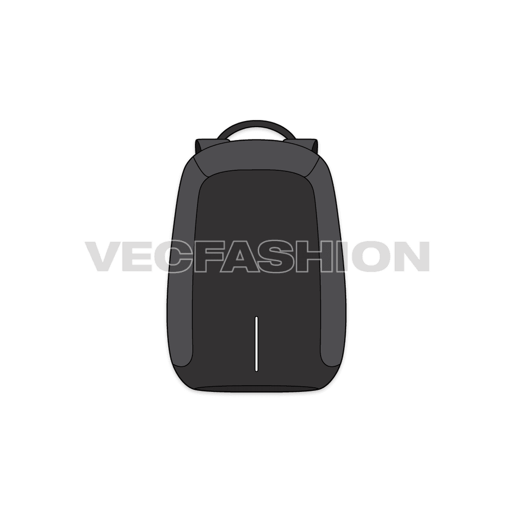 Multi purpose luxury travel bag flat sketch, view 1