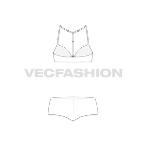 A vector template for Multi Way Push-up Bra